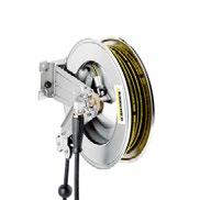 0 20 m Automatic hose reel of durable plastic. Painted steel bracket. Suitable for 20 m high-pressure hose.