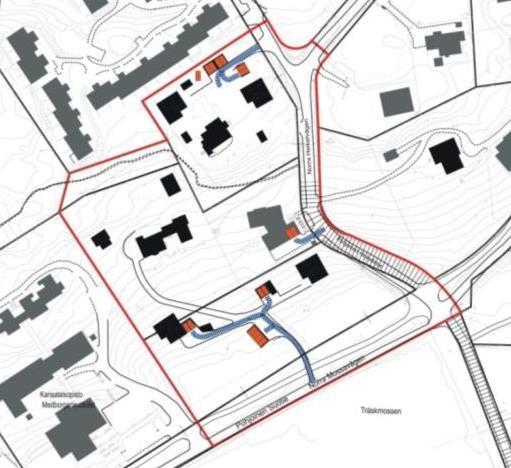 Osa korttelia 92 sekä virkistys- ja katualueet, Ak 218 13.3.2018 18(19) Kuva 11. Liikenneyhteydet, Arkkitehtitoimisto Kristina Karlsson (2017).