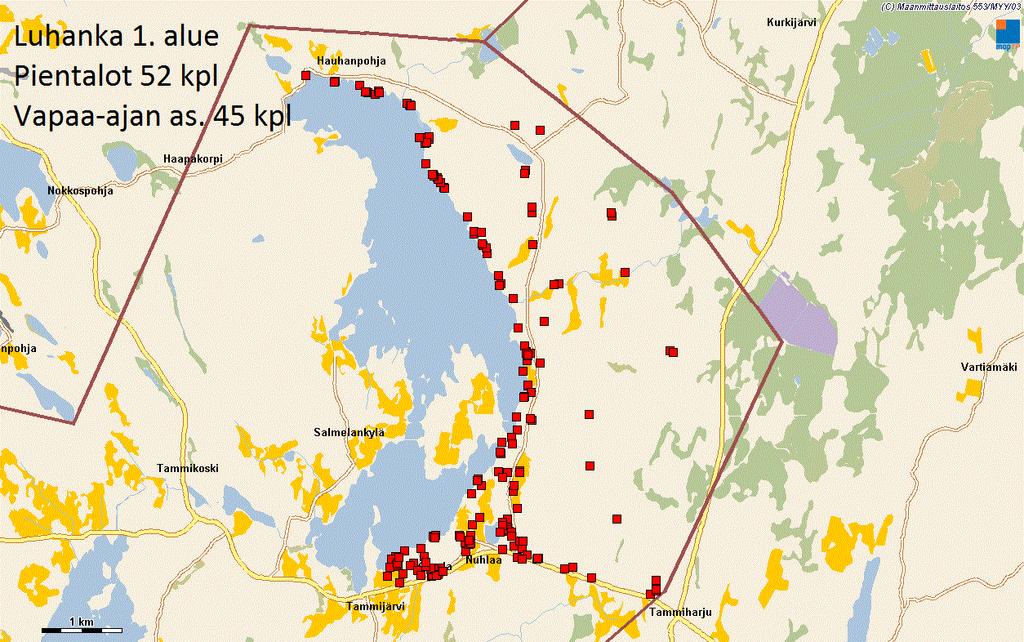 Kuva 4: Asuinrakennukset 52 kpl ja