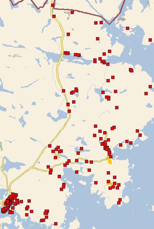 yhteensä Kuhmoinen Asuinrakennukset 228