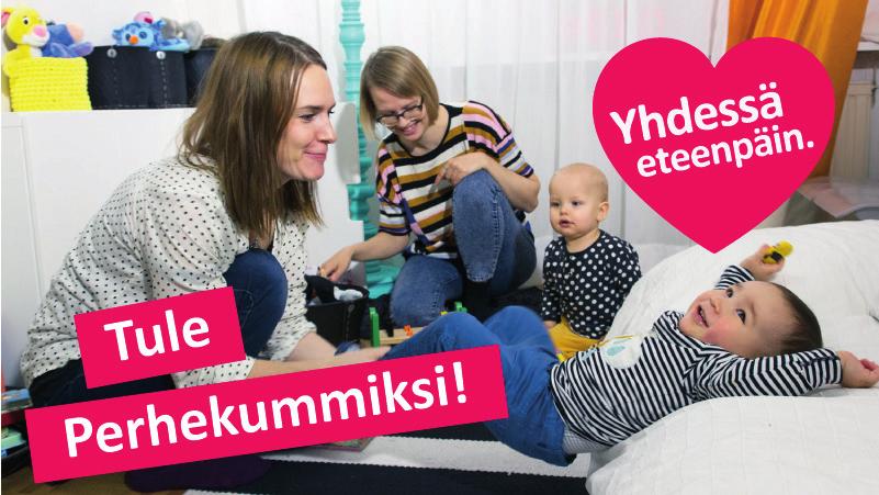 Tampereella oli vuonna 2018 aktiivisia perhekummeja 51 ja kummisuhteita 44.