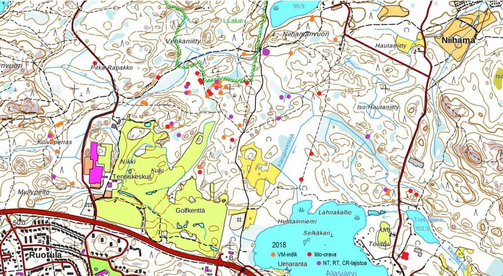 7 Kauppi-Niihamassa on tällä hetkellä Soukonvuoren luonnonsuojelualue sekä Alasjärven pohjoispuolella sijaitseva noin 8 hehtaarin kokoinen Lahnakallion alue, joka on esitetty Tampereen