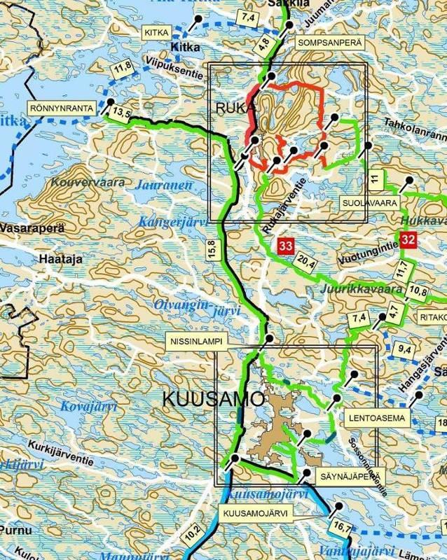 tarkoitetut ulkoilu-, retkeily-, kelkkailu- yms.