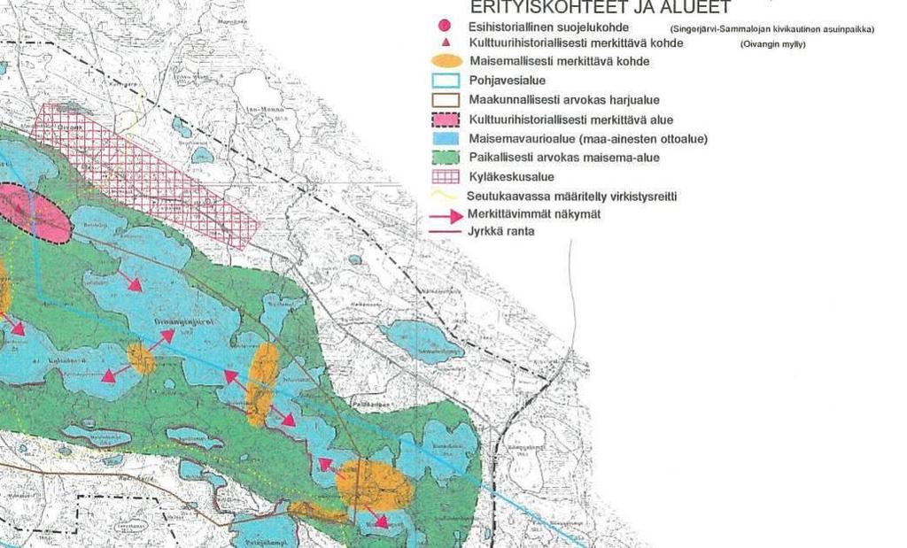 21 Oivangin rantaosayleiskaavassa alueen ympäristö on asumis-, loma- ja matkailutoimintaan tarkoitettu. Kaavan periaatteet ja mitoitus otetaan ranta-asemakaavan laajentamisessa huomioon.