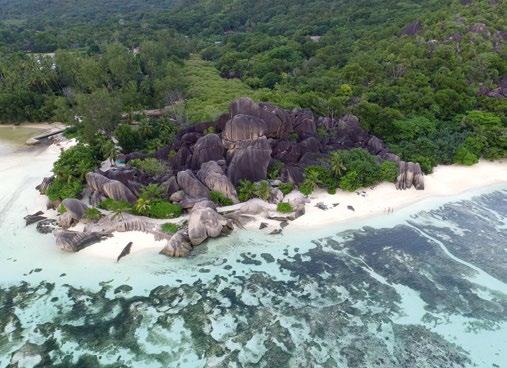 matkailu Anse Source d Argent Beach Jättiläiskilpikonna Le Domaine de L Orangerain kylpylä Chillausta katamaraanilla sisään kurkistamaan.