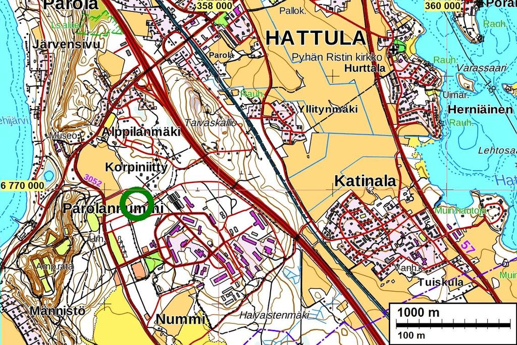 3 Kartat Tutkimusalue sijoittuu vihreän ympyrän sisälle.