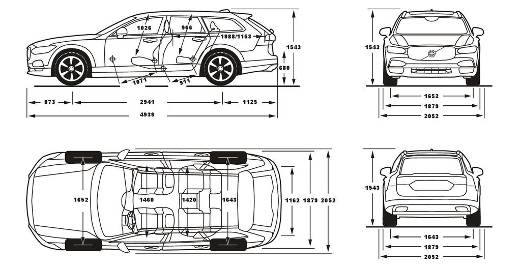 TEKNISET TIEDOT/Tekniska Data MOOTTORI / MOTOR D4 AWD D5 AWD T5 AWD Tyyppi / Typ Dieselmoottori, edessä poikittain Dieselmoottori, edessä poikittain Bensiinimoottori, edessä poikittain Dieselmotor,