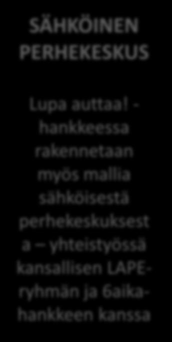 laajentaminen Chat (tunnisteellinen): neuvola, kouluth, opiskeluth Riskitestit, kyselyt, kartoitukset (ODA, Omahoitopolut) Sähköinen äitiysneuvola-, lastenneuvola- ja rokotuskortti Valmennukset