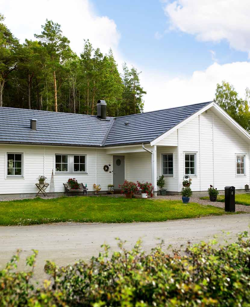 KATTOPAKETTI TURMALIN Enkopoitu antrasiitti 7.013 Arvio suositushinnasta kuvan mallitalolle 180 m 2 kattoneliöillä.