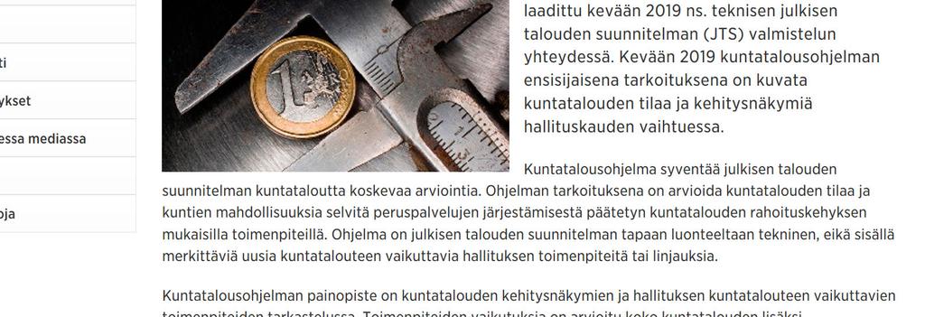 ns. teknisen julkisen talouden suunnitelman (JTS) valmistelun yhteydessä.