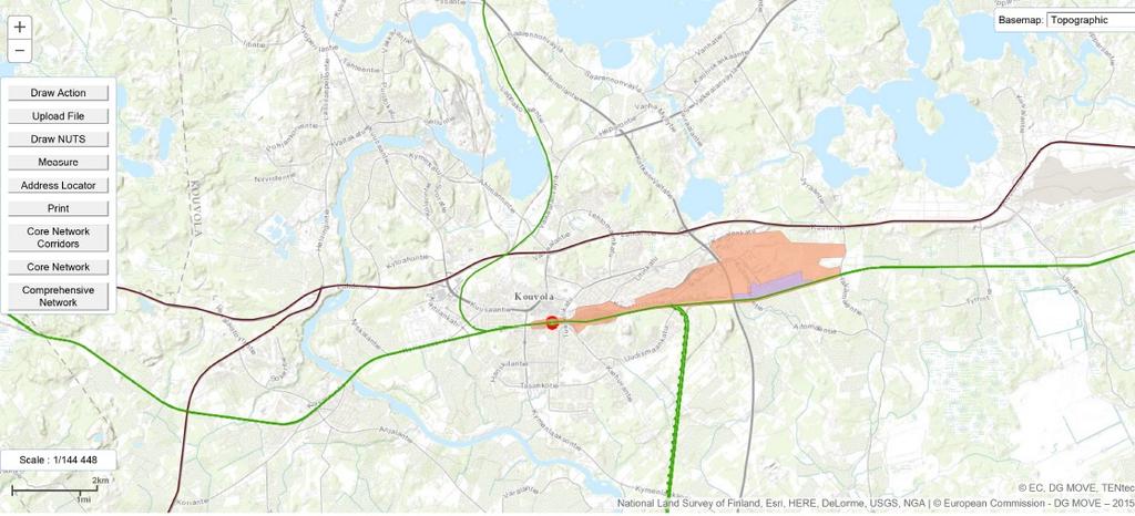 Kouvola RRT sijainti ja liikenneyhteydet Kantatie 46 Heinola Mikkeli Valtatie 15 Mikkeli Valtatie 6 Lappeenranta Lahti,