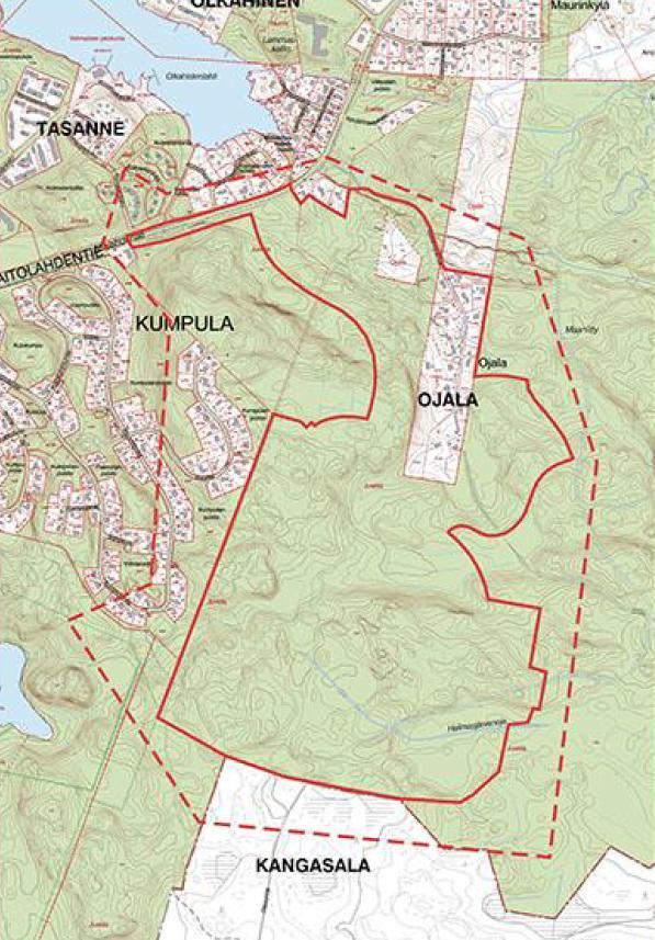1 1. JOHDANTO Tapereen kaupunki laatii aseakaavaa Ojalan alueelle, suunnittelualue sijaitsee kantakaupungin koillisosassa Tapereen ja Kangasalan rajalla.