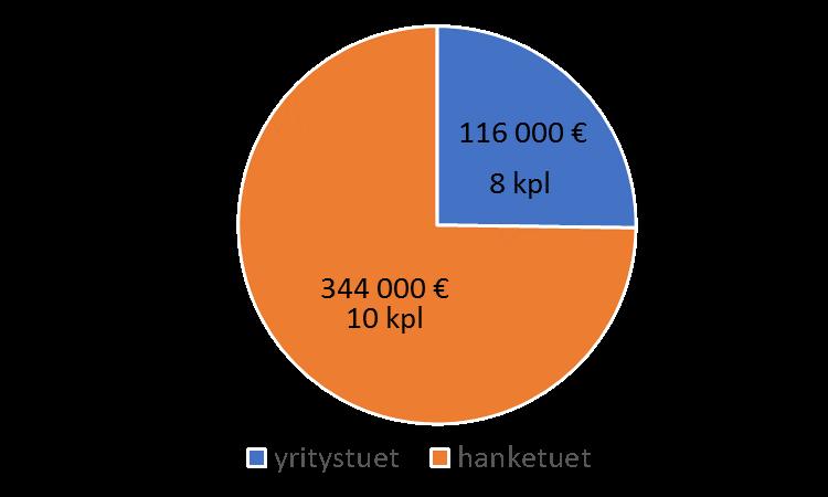 Yhteenvetoa vuodesta 2018 Vuoden 2018 aikana Veturin hallitus käsitteli 19 hankehakemusta: 8 yritystuki- ja 11 hanketukihakemusta. Rahoitus myönnettiin 18 hakijalle.