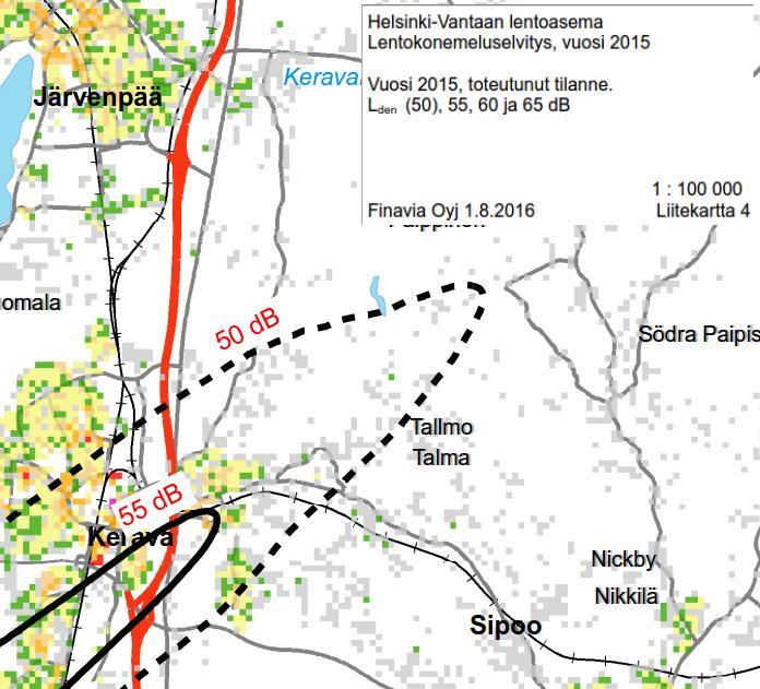 toteutunut lentomelutilanne Kuva 5.