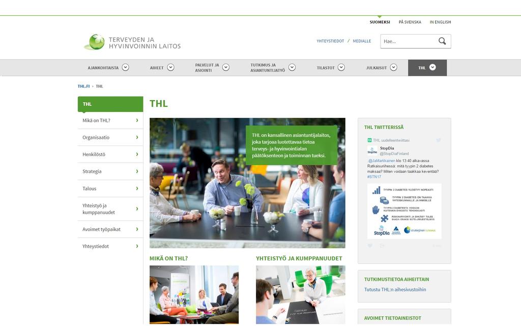 Pääosioiden 3-palstaiset etusivut (laskeutumissivut) Pääosioiden etusivut ovat koostemaisia sivuja, jotka sisältävät paljon erilaisia sisältöjä.