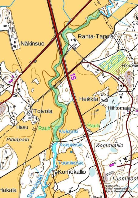 Suunniteltu rinnakkaistie risteää Sorsajoen kanssa Pitkänkujantien ja Jänishaikulantien välillä. Sorsajoki on alueen huomionarvoisin kohde. Sorsajoki on uomaltaan luonnontilainen pieni savimaan joki.