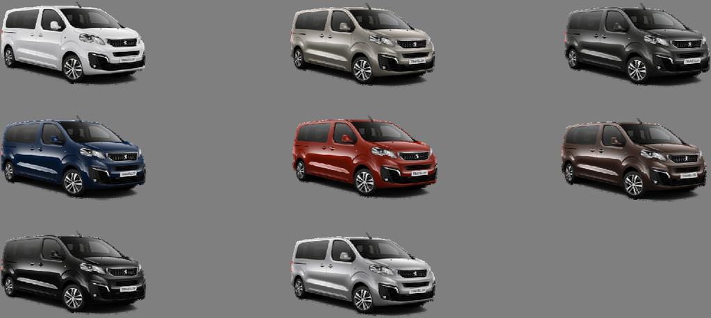 Peugeot Traveller vanteet sekä ulko- ja sisävärit Vanne Koodi Vanteen tyyppi Shuttle Active Allure VIP San Fransisco 16" Teräsvanne BlueHDi 150 - - - Miami 17" Teräsvanne BlueHDi 180 - -