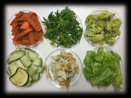 kurkunlehdet, sipuli, porkkana ja lehtisalaatti Buffet 3: basilika,