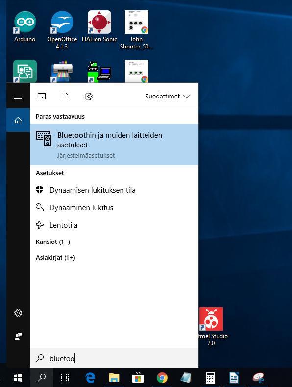 Kuva 7: Bluetooth-asetusten
