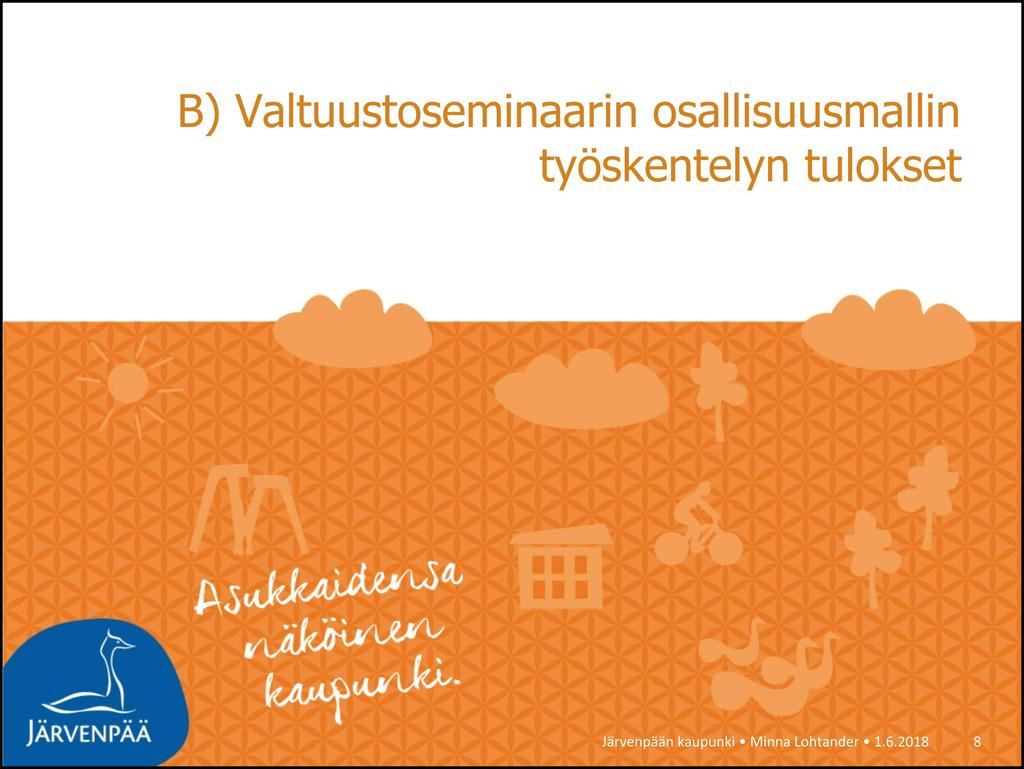 B) Valtuustoseminaarin osallisuusmallin työskentelyn