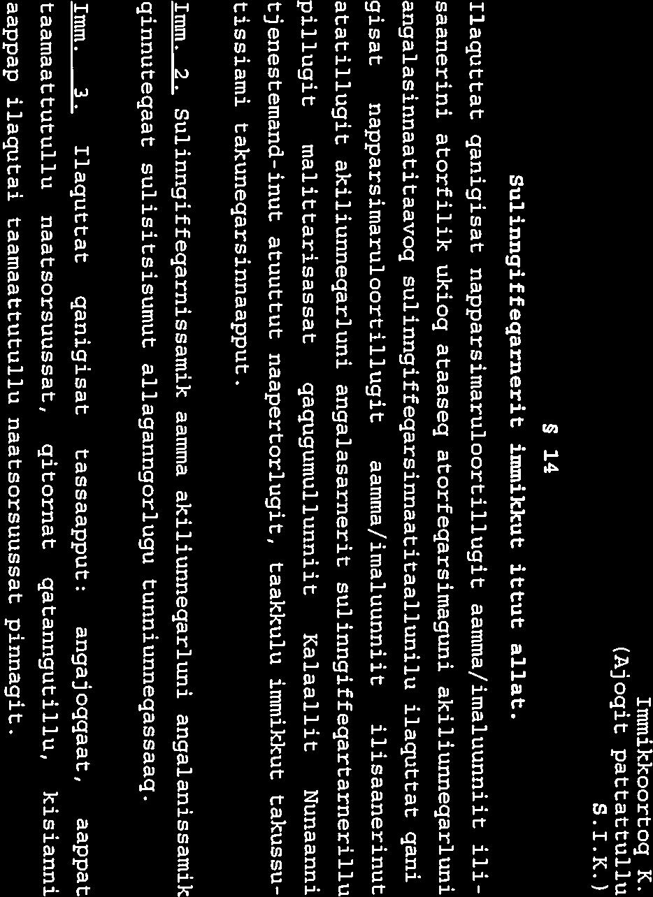 5 14 Sulinngiffeqarnerit immikkut ittut allat. Immikkoortoq K.