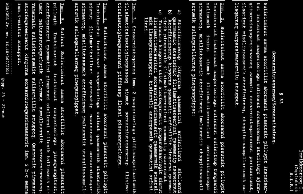 Immikkoortog 0. Coqalutsit S.1.K.) 33 Soraarniuteqarneq/Soraarsitsineq.
