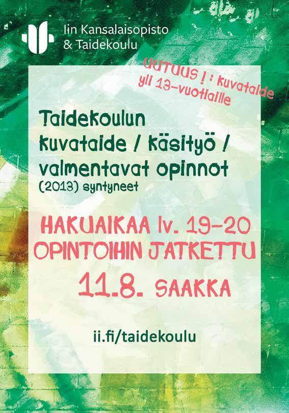 50 - Iin urheilukenttä klo 11.15- Vesi-Jatuli klo 11.35 - Iin urheilukenttä klo 14.10- Jakun koulu klo 14.35. Ryhmä 3: Vesiveijarit 8-9-vuotiaat max. 15 hlö, Ryhmä 4: Vesikirput 6-7-vuotiaat max.