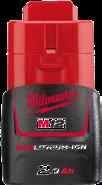 MILWAUKEE M12 B2 AKKU 2,0 AH 12V - 2,0 Ah REDLITHIUM-ION akku. REDLINK digitaalinen ylikuormitussuoja.