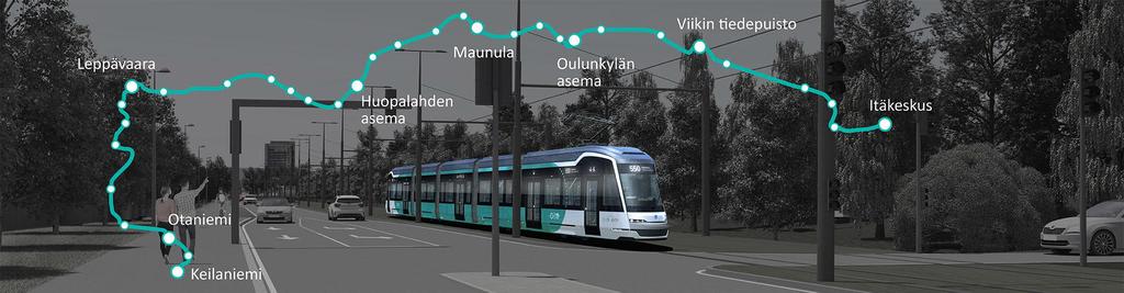 Kannattavuus varmistetaan riittävällä maankäytön tehokkuudella Raideinfra 386 milj. 15,4 milj. /km 11 milj. /pysäkkipari Muut investoinnit Varikko 69 milj. Vaunut 95 milj. Liittyvät hankkeet 52 milj.