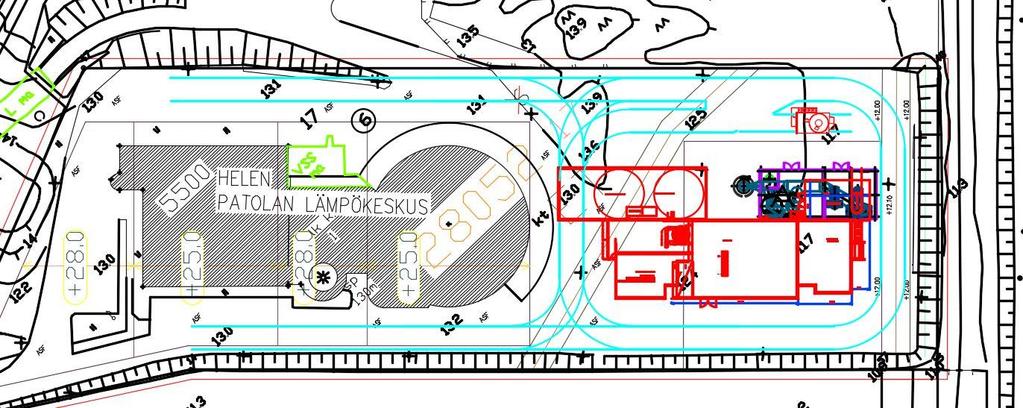 SELVITYSRAPORTTI 6/32 Kuva 2. Patolan lämpökeskuksen suunniteltu layout. Pellettilämpökeskuksen osalta on käytetty vastaavaa layoutia kuin 12.2.2016 päivätyssä Salmisaaren voimalaitosalueelle suunnitellun pellettilämpökeskuksen suuronnettomuusvaarojen arvioinnissa.