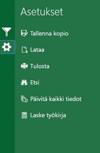 Pikavinkkejä Vipusen käyttöön Suodattimia käyttämällä tuloksia voi rajata haluttuun kohderyhmään. Tilaston tulostus ja lataus löytyvät avaamalla ratassymbolin.