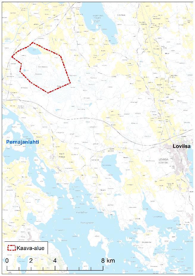 1. JOHDANTO Ilmatar Loviisa Oy suunnittelee 8 tuulivoimalan laajuisen tuulivoimapuiston rakentamista Loviisan kaupungin luoteispuolelle.