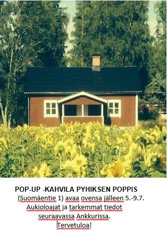 IHODEN KYLIS KESÄKAHVILA / KIRPPIS Leivonnaisia ja jäätelöä Avoinna 9-17 (muulloin sop.