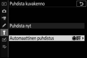 Automaattinen puhdistus Valitse jokin seuraavista asetuksista: 6 Puhdista sammuttaessa Ei puhdistusta Kuvakenno