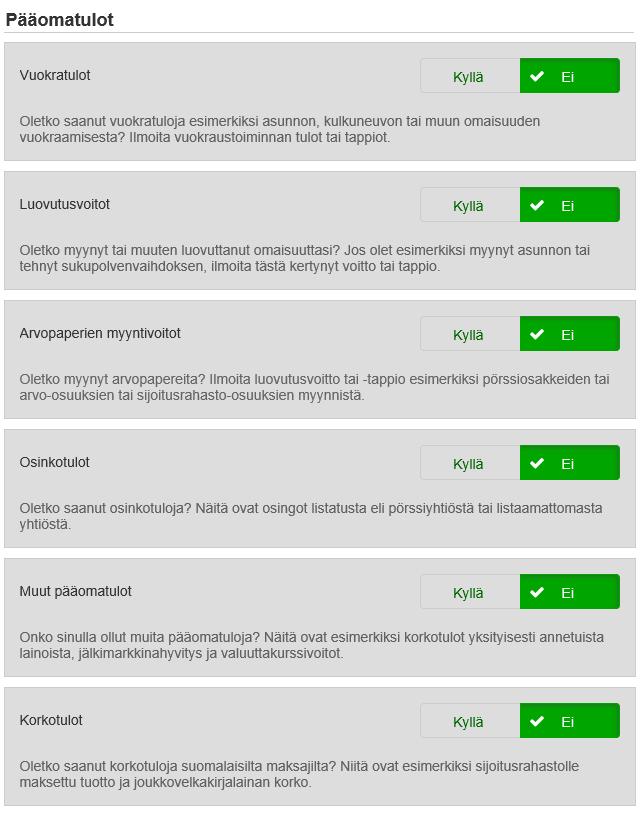 Pääomatulojen ilmoittaminen Veroilmoituksen antamisessa on viisi vaihetta.