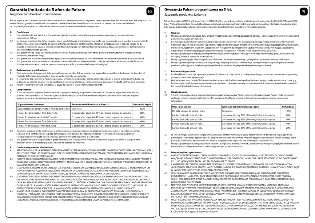 zatwierdzona nie nie konserwacja Garantia limitada de 5 alios de Palram Angaben zum Produkt: Invernaderos Palram Applications (1995) Ltd (Numero de la compania: 512106824) cuya oficina registrada se