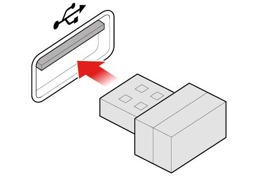 Kuva 12. USB-lähettimen poistaminen lokerosta c. Kytke USB-lähetin USB-liitäntään. Kuva 13.