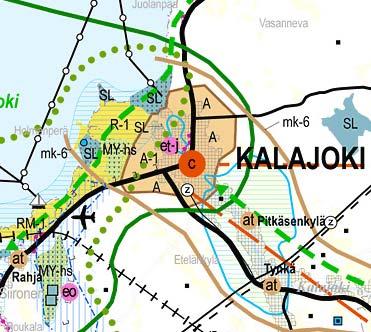 2. Kaavoitustilanne Maakuntakaavoitus Voimassa olevassa Pohjois Pohjanmaan maakuntakaavassa (vahvistettu 17.2.2005, kuva 3) osayleiskaava alue on osoitettu pääosin taajamatoimintojen alueeksi (A)