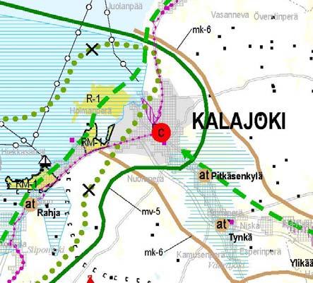 Hiekkasärkät on kaavassa kaupunkikehittämisen kohdealue Kalajoen matkailukaupunki (kk 6). Valtatie 8 välillä Vaasa Oulu on merkitty merkittävästi parannettavaksi valtatieksi.