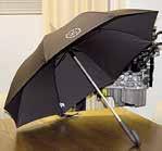 90 /kpl SATL-sateenvarjo Jos aurinko ei paistakaan kesällä, tarvitaan SATL-sateenvarjoa. Sen halkaisija on 105 cm, kangas on Teflon-pinnoitettu.