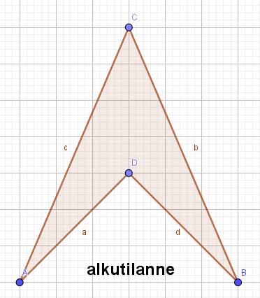 TEHTÄVÄ B7 a) Nelikulmion voi ajatella koostuvan kahdesta kolmiosta ACD ja BCD.