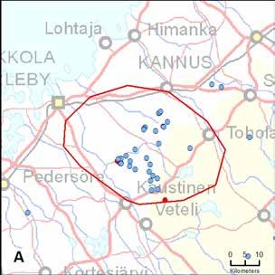 26. Toholammen reviiri (Pohjanmaa) Yksilömääräarvio: 2 3 4.10. 31.12. 18 kpl 6 kpl, 3 yks. 1.1.2019 26.2.2019 9 kpl Alueen koko 1700 km 2 DNA näytteet Kerätyt näytteet: Onnistuneet