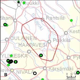 Onnistuneet määritykset: 1 kpl, susi GPSaineisto Maastoseuranta Etsintäreittejä: Jäljitysreittejä: