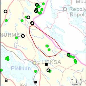 Onnistuneet määritykset: 10 kpl, neljästä eri susiyksilöstä Maastoseuranta Etsintäreittejä: Maastoseurantaa