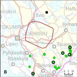 55. Koveron reviiri (PohjoisKarjala) Yksilömääräarvio: Havaintoja yksittäisistä susista 1.8. 31.12.