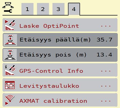 2: Valikko Lannoiteasetukset AXIS-H,