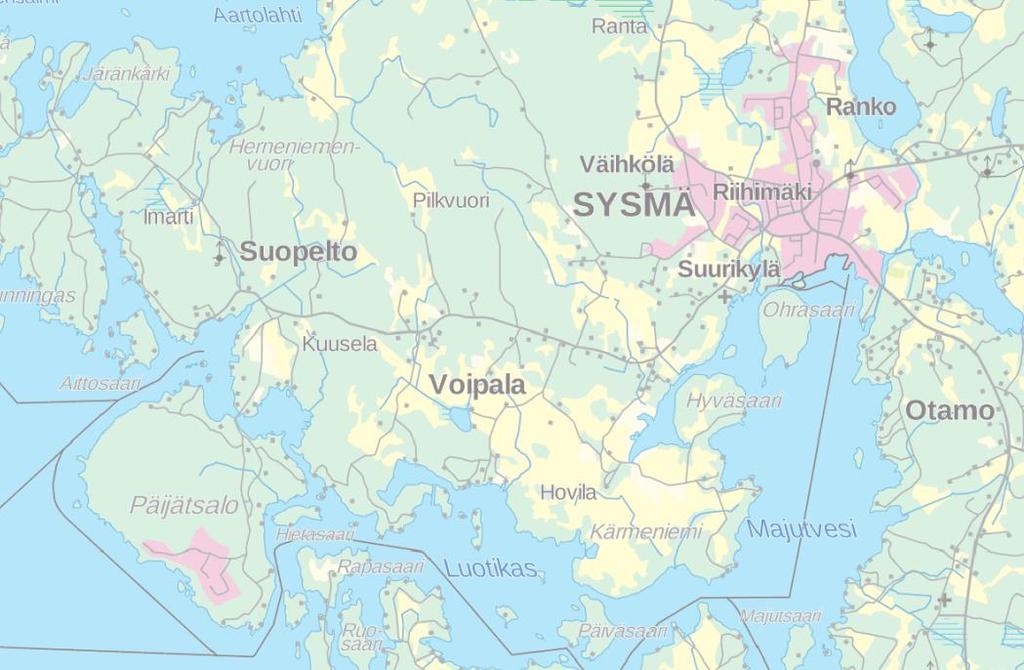 Kohde Ranta-asemakaavan laadinta koskee osaa Sysmän (781) kunnan Voipalan (423) kylän tilasta Loma-Ilola 781-423-1-466, joka on Sysmän kunnan omistuksessa.