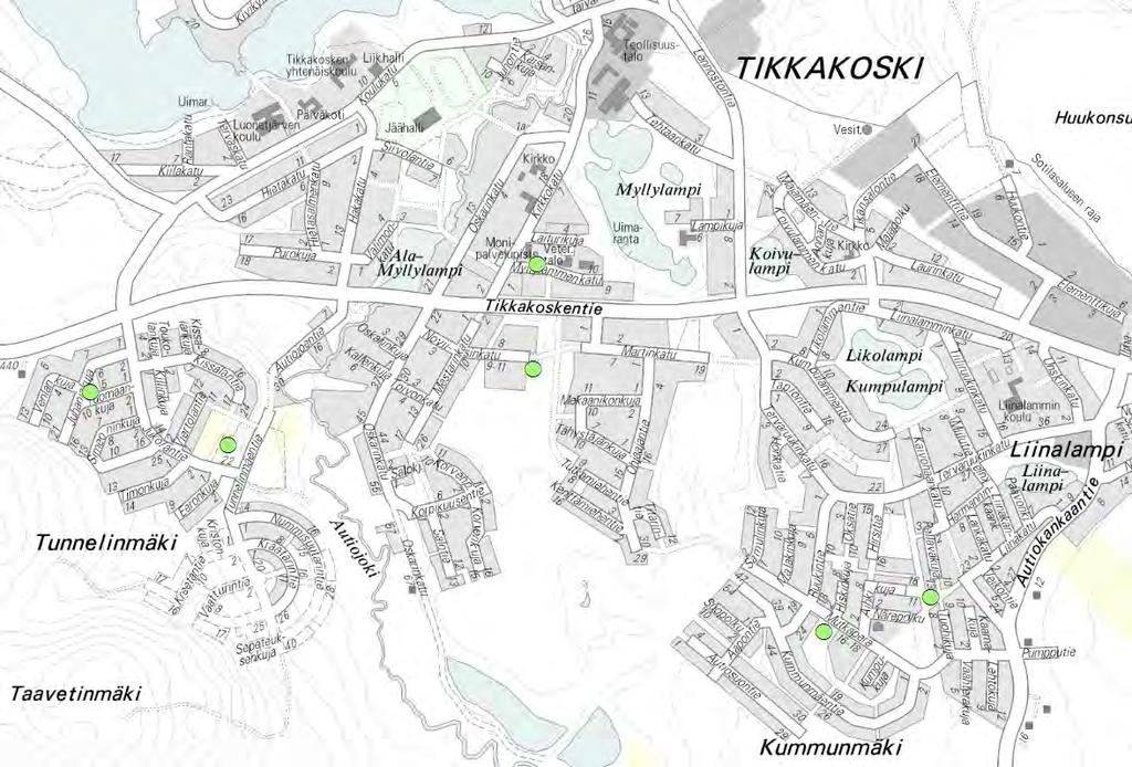 Tikkakoski Tunnelimäenpuisto Poisto 2022-24 Jukolanpuisto lähellä Myllylammenkadun