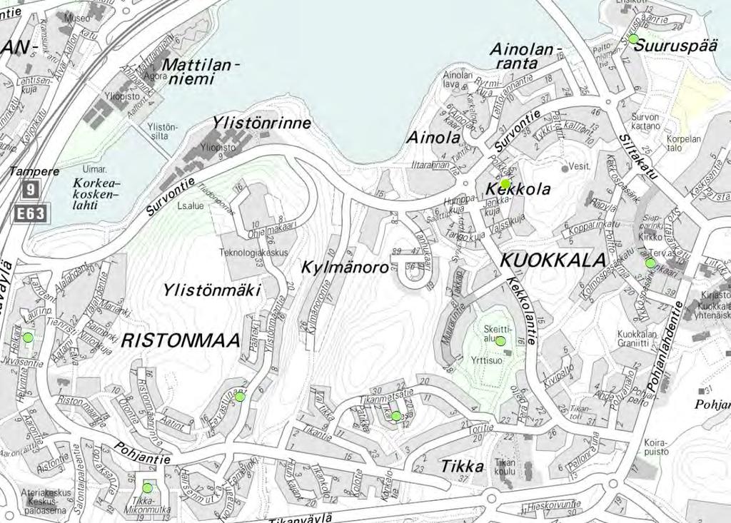 Ristonmaa-Kuokkala Suuruspään korttelipuisto Kekkolanpuisto Uusi 2022-24 Helkanpuisto Yrttisuon