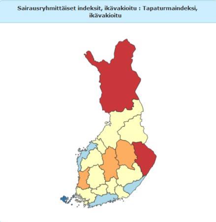 Terveyspalvelut, väestön terveys ja hyvinvointi Hyvinvointi ja terveyserojen kaventuminen THLn sairastavuusindeksi Syöpäindeksi, ikävakioitu